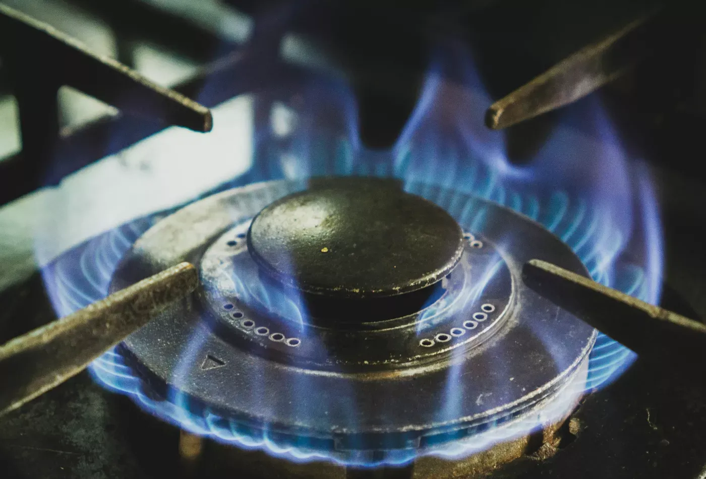Domestic gas hob burner representing practical domestic gas safety and appliance training